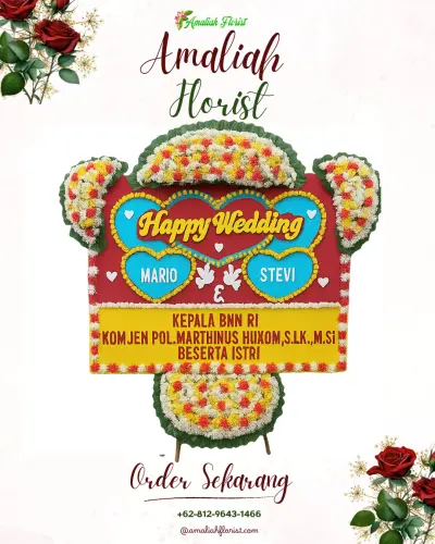 Karangan Papan Bunga Pernikahan di Kramatjaya